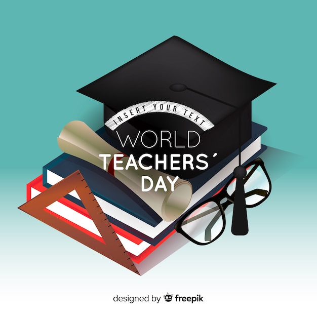 World teachers' day composition with realistic design