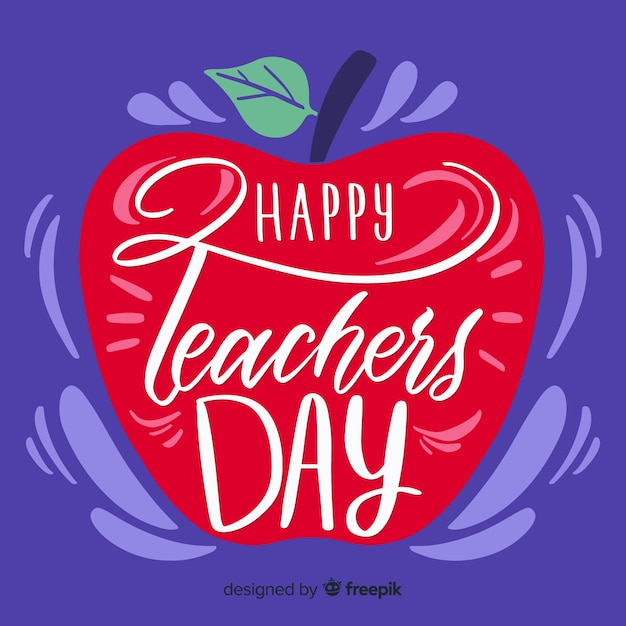 World teachers day concept with lettering