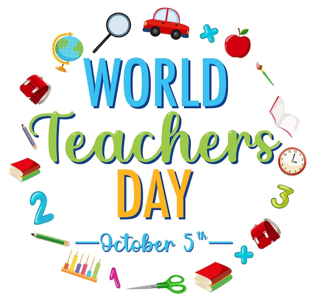 Free vector world teachers day poster design