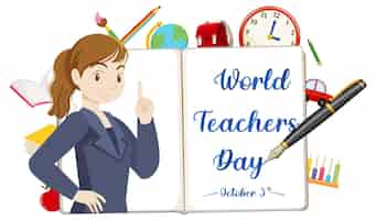 Free vector world teachers day poster design