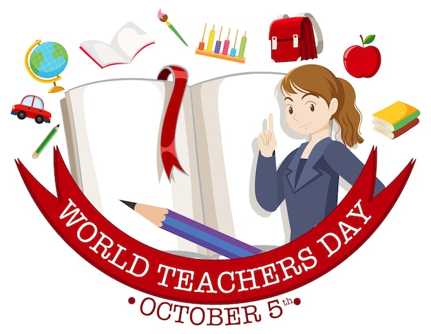 Free Vector world teachers day poster design