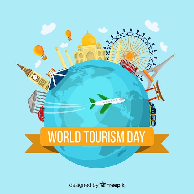 World tourism day background with earth