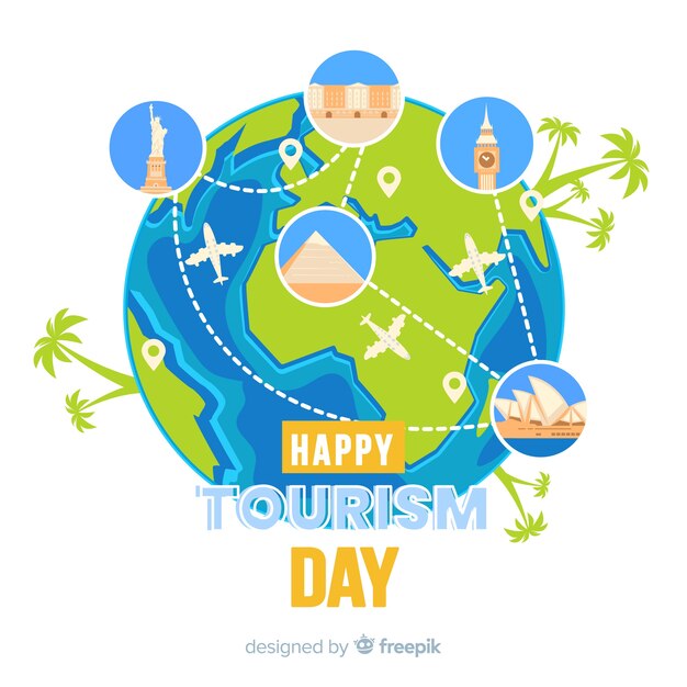 World tourism day flat design