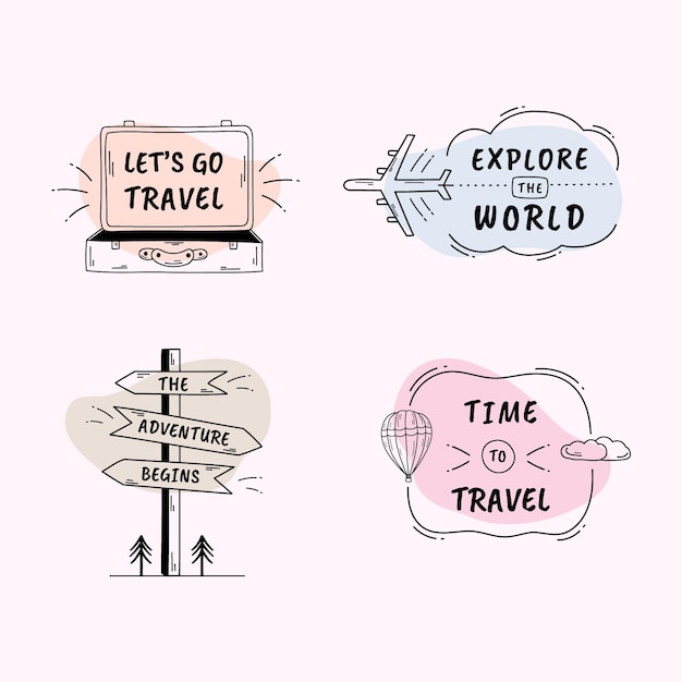 Free Vector world tourism day labels collection