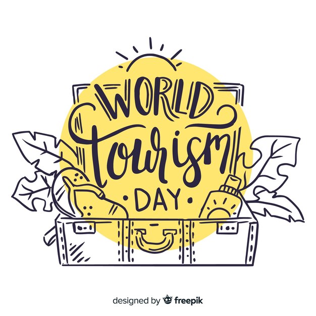 World tourism day lettering 