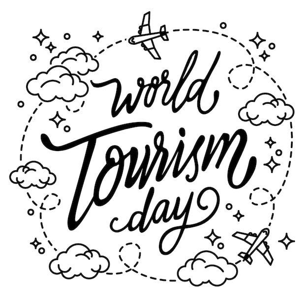 World tourism day lettering