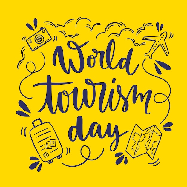 World tourism day lettering