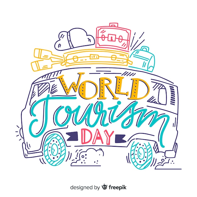 World tourism day minimalistic lettering