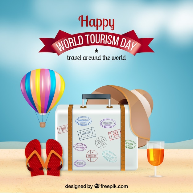 World tourism day, realistic style