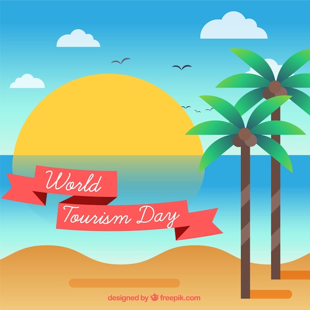 World tourism day, tropical landscape