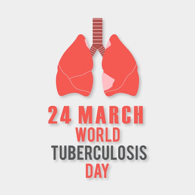 World tuberculosis day, background with red lungs