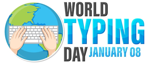 Free Vector world typing day january icon