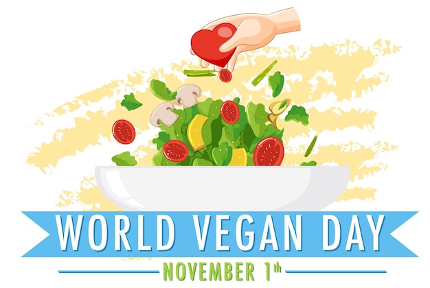 Free Vector world vegan day banner design