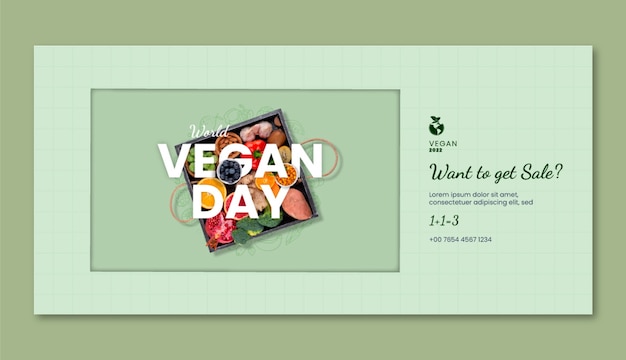 Free Vector world vegan day sale banner template