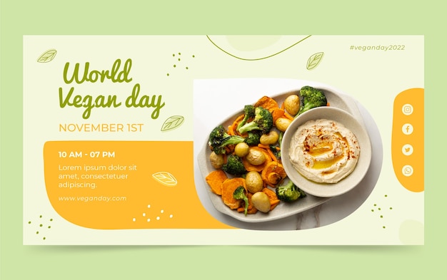 World vegan day social media promo template