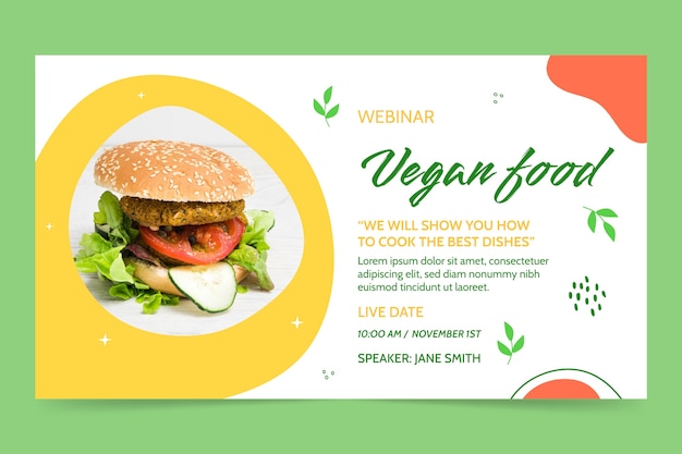 Free Vector world vegan day webinar template