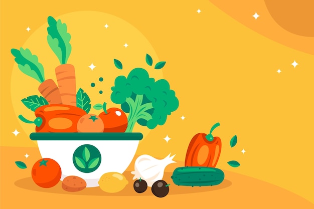 World vegetarian day flat design background