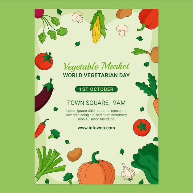 Free Vector world vegetarian day  template design