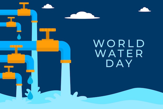 Free Vector world water day event