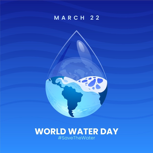 Free Vector world water day event