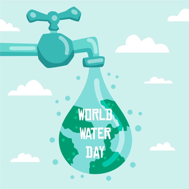 Free vector world water day hand drawn