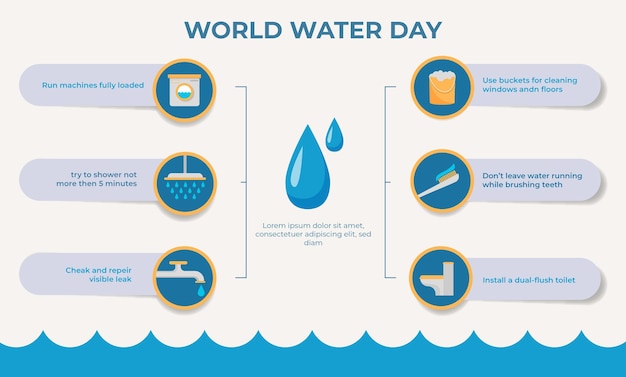 Free Vector world water day infographic