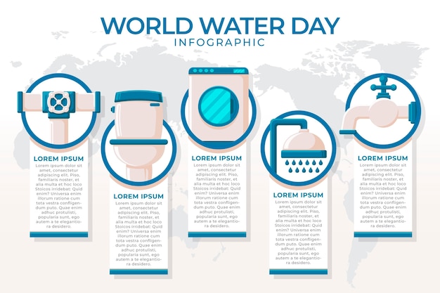 Free Vector world water day infographic