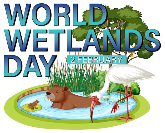 Free Vector world wetlands day logo design