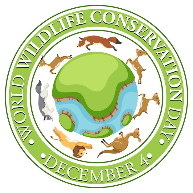 Free Vector world wildlife conservation day poster template