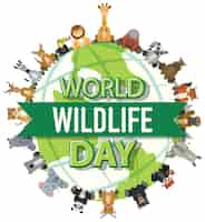 Free vector world wildlife day banner