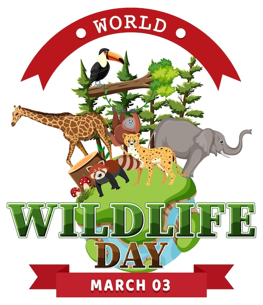 Free Vector world wildlife day logo