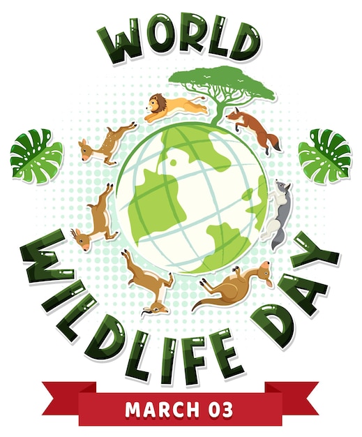 Free vector world wildlife day logo