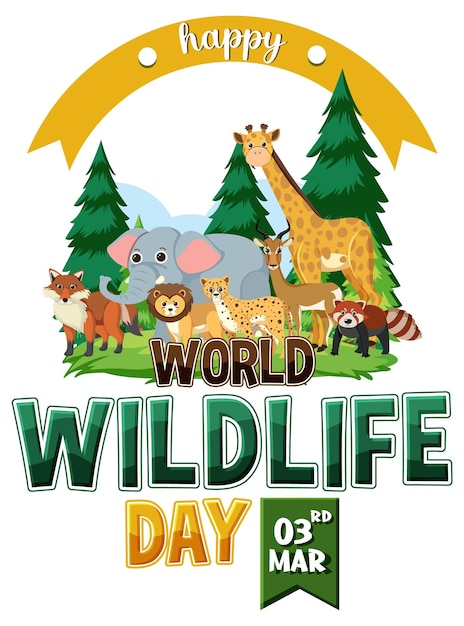 Free vector world wildlife day logo