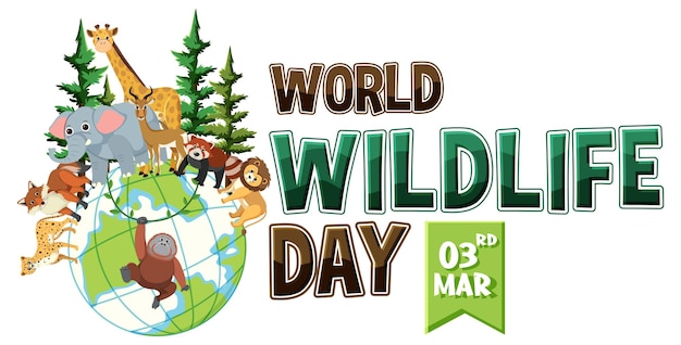 Free vector world wildlife day logo