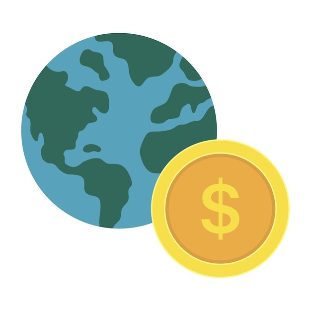 Free vector world with coin