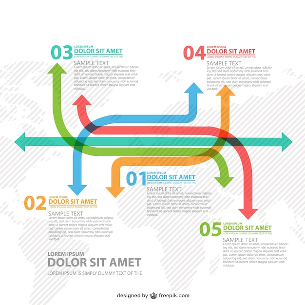 Free vector worldwide arrows infographic