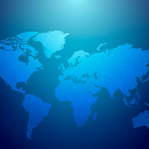 Worldwide connection blue background illustration vector