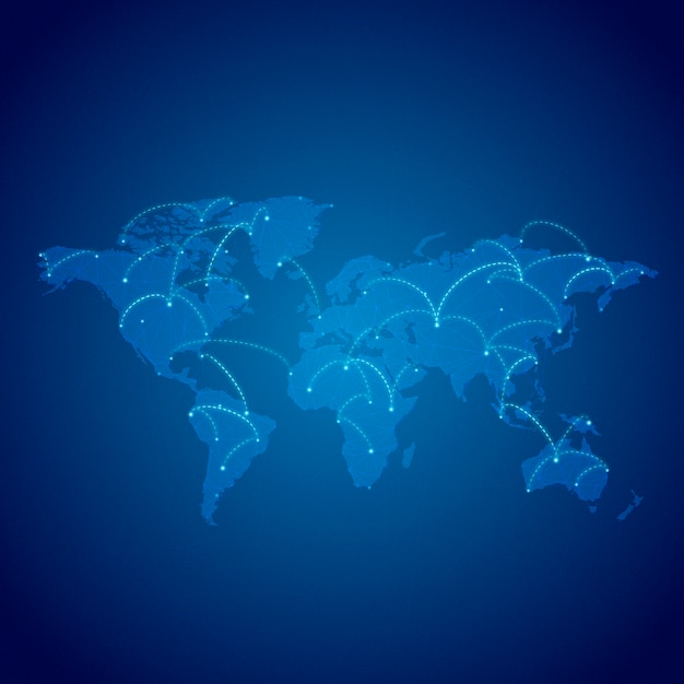 Free Vector worldwide connection blue background illustration vector