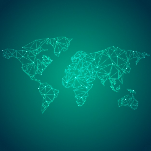 Free Vector worldwide connection green background illustration vector