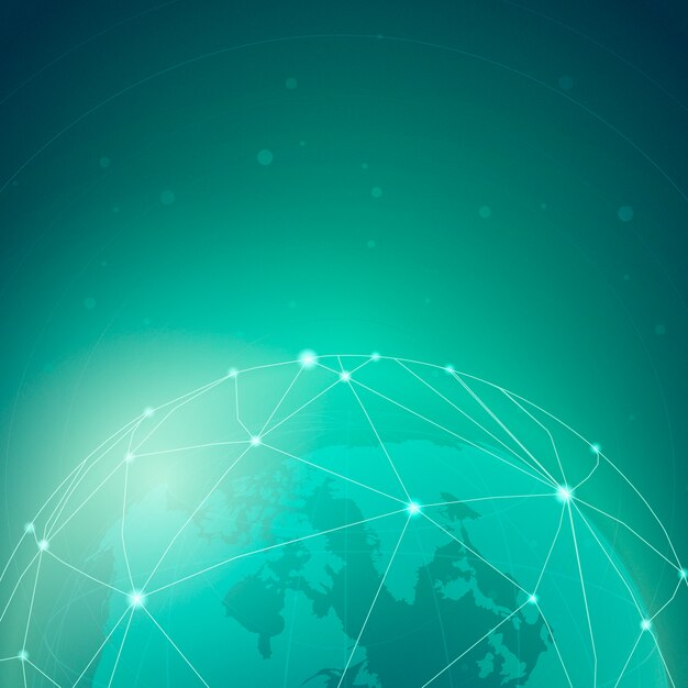 Worldwide connection green background illustration vector