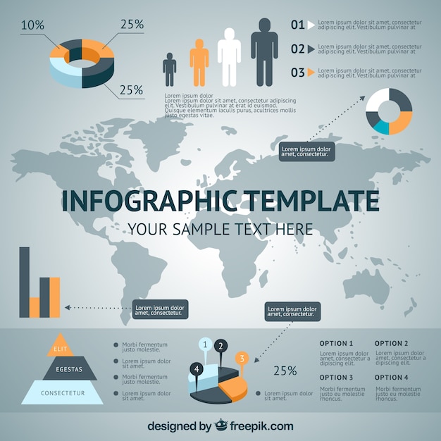 Free Vector worldwide infographic