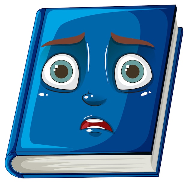 Free vector worried blue book character