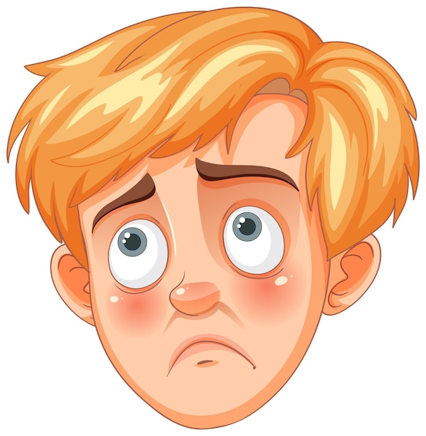 Free Vector worried cartoon boy face