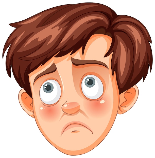 Free Vector worried cartoon boy face