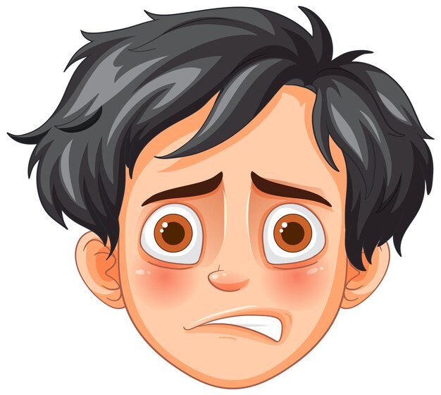 Worried Expression Cartoon Face