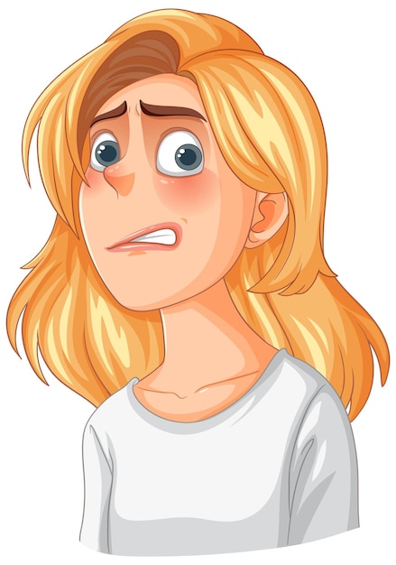 Free Vector worried woman with blonde hair