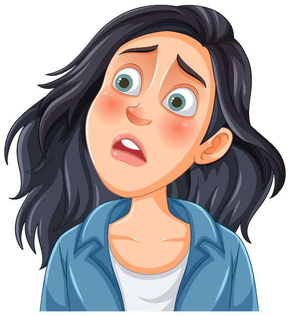 Free Vector worried woman with dark hair