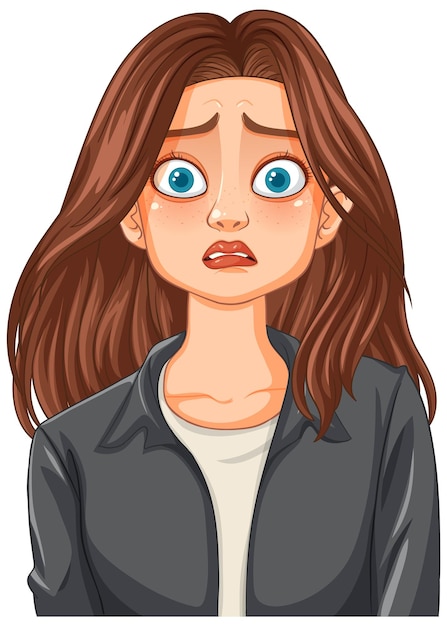 Free Vector worried woman with freckles