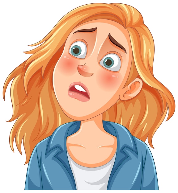 Free vector worried woman with red cheeks