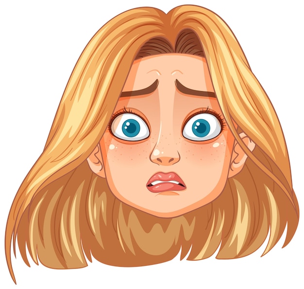 Free Vector worried womans facial expression